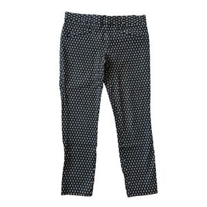 GAP Black White Geometric Patterned Ankle Pants Size 4 Office Business Casual